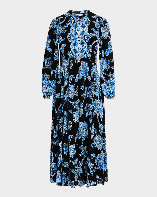 The Banks Floral-Print Cutout Midi Dress